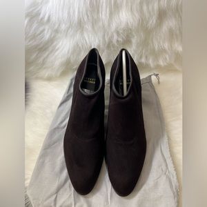 Stuart Weitzman Suede Almond Toe Patent Block🤎